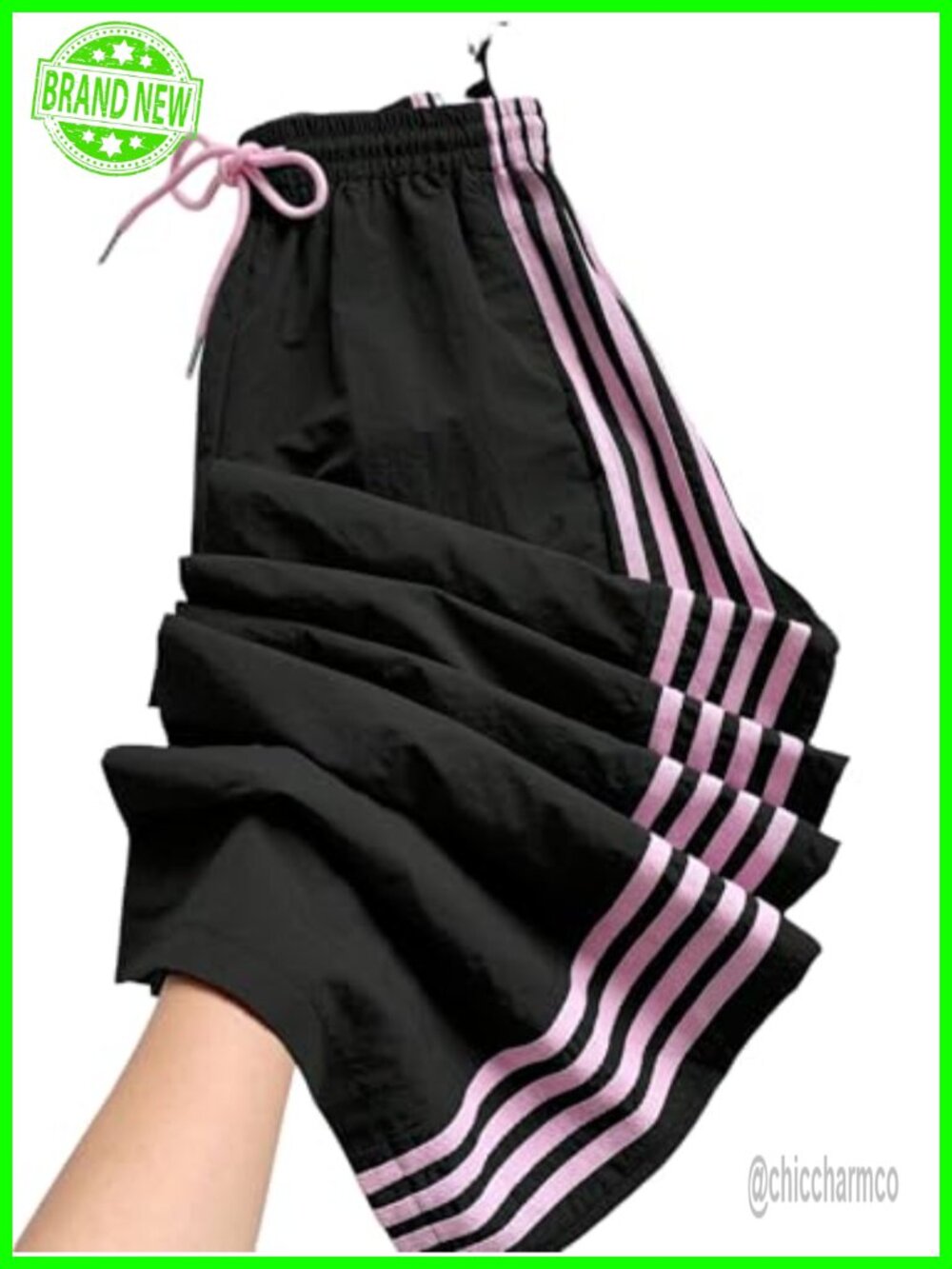 ZAFUL Women's Colorblock Loose Lounge Pants Elastic Waist Drawstring Straight